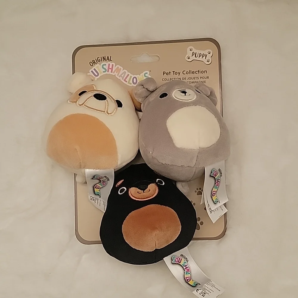 KellyToy Squishmallow Pet Toy Collection. Bulldog, Scottish Terrier, Rottweiler